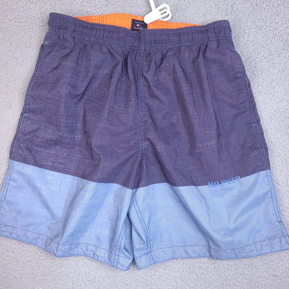 Tommy Hilfiger‎ Swim Trunks Mens Medium 30 Waist Blue Colorblock Mesh Lining